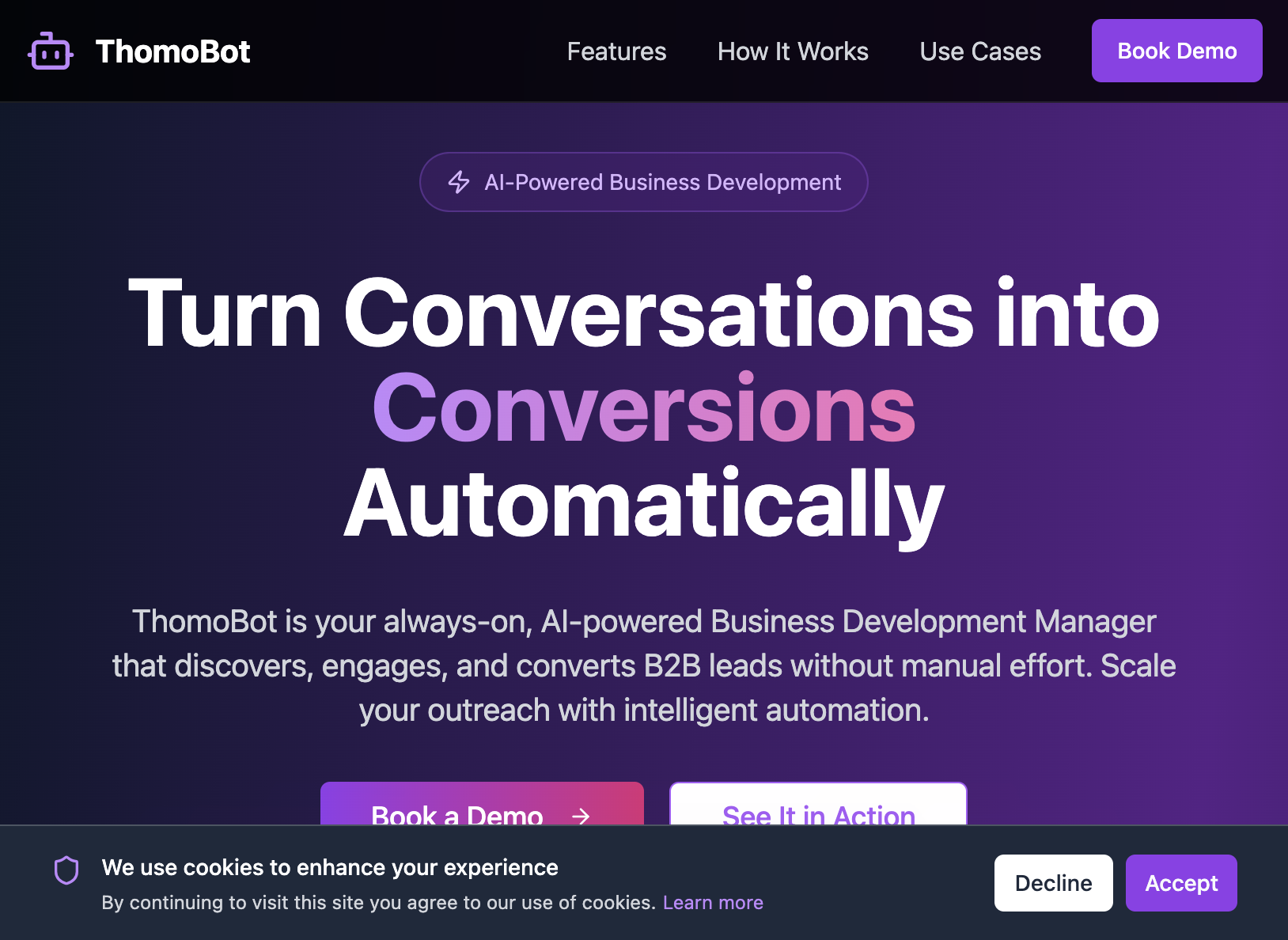 ThomoBot — AI-powered business development and lead generation platform